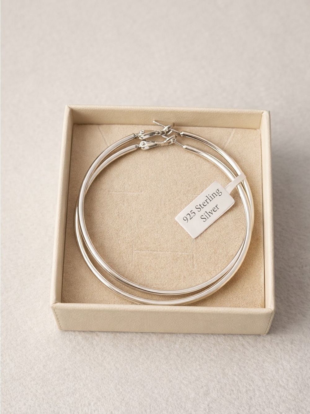 Classic Sterling Silver Hoop Earrings - 60mm
